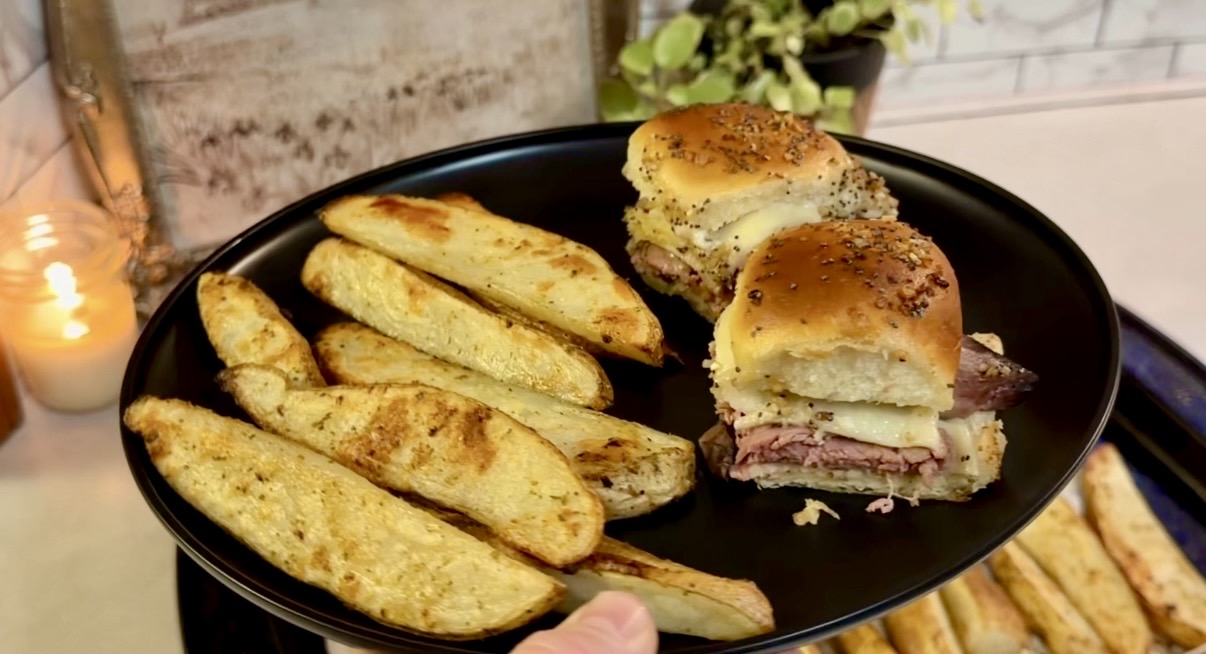 Roast Beef Sliders & Potato Wedges